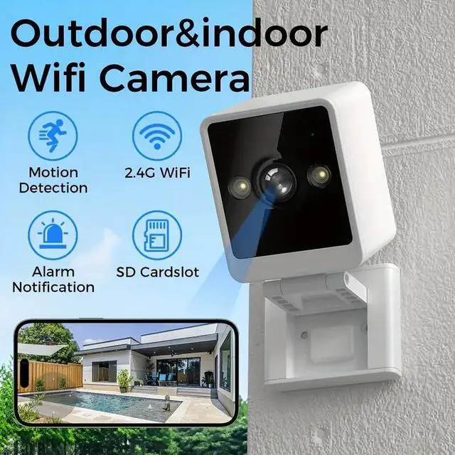 Alt view image 2 of 7 - Hiseeu Mini Indoor 1080p Wi-Fi Security Camera Motion Detection ,Day & Night Vision,Two-Way Audio 2 pcs camera, SD card is not included