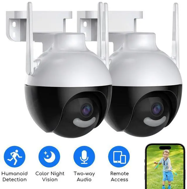 Main image of Hiseeu 1080P HD WIFI Camera For Indoor And Outdoor Use, Works with Alexa, 2.4GHz, Baby And Pet Monitor, Two-way Audio, Motion Detection Alarm Push, 2 pcs Cameras