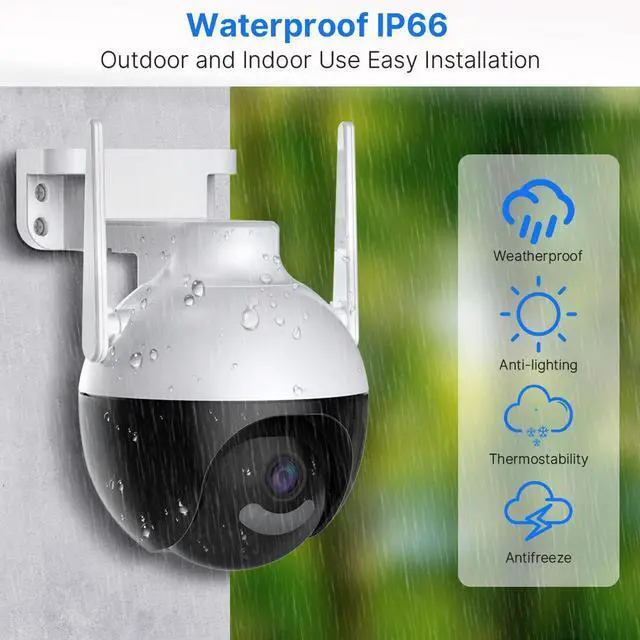 Alt view image 6 of 7 - Hiseeu 1080P HD WIFI Camera For Indoor And Outdoor Use, Works with Alexa, 2.4GHz, Baby And Pet Monitor, Two-way Audio, Motion Detection Alarm Push, 2 pcs Cameras