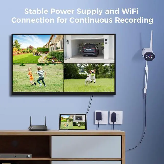 Alt view image 3 of 6 - Hiseeu 3MP WiFi Security Camera System With 10" LCD Monitor (Built in 500G HDD) 2-Way Audio Home Outdoor System