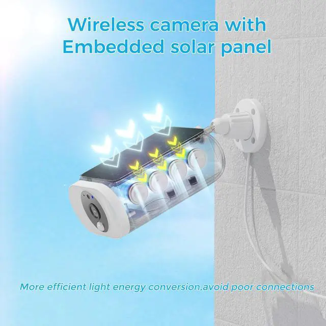 Alt view image 5 of 7 - Hiseeu Solar Battery Security Camera Wire-Free Wireless 4MP Outdoor Camera PIR Human Detection