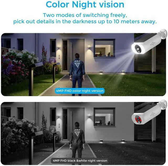 Alt view image 6 of 7 - Hiseeu 4MP Wifi Wireless Security Camera System Solar Battery Powered Home 2 Way Talk