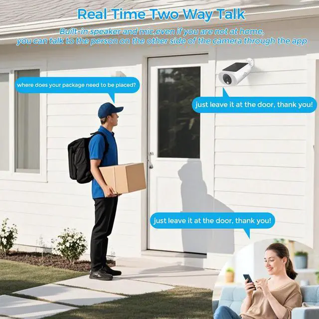 Alt view image 4 of 7 - Hiseeu 4MP Wifi Wireless Security Camera System Solar Battery Powered Home 2 Way Talk