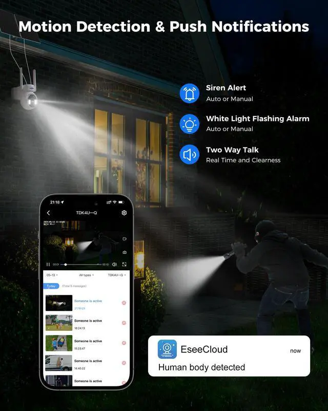 Alt view image 5 of 7 - Hiseeu 4G LTE Cellular Security Camera Outdoor SD Card Wireless Solar Powered