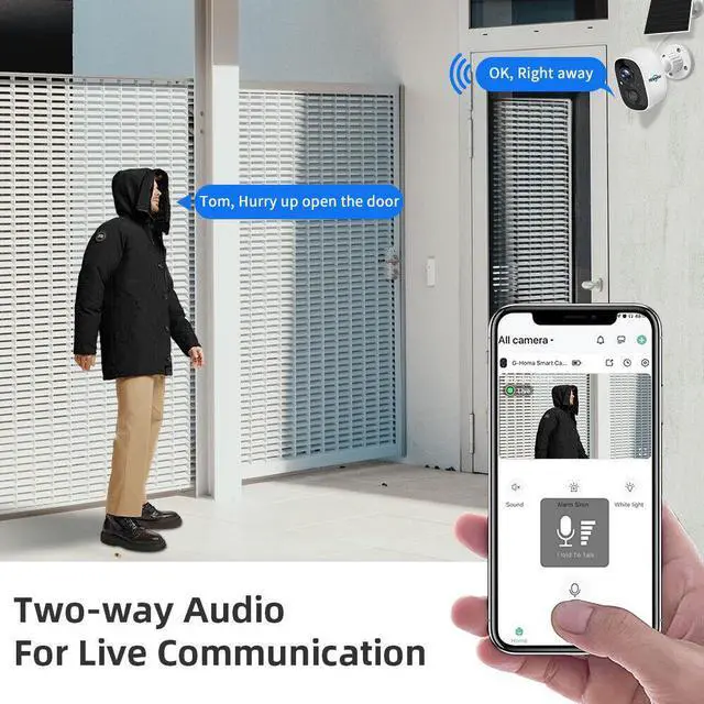Alt view image 4 of 7 - Hiseeu 2PCS/Lot 3MP Wireless Outdoor Solar Battery Powered Wifi Security Camera PIR Audio VicoHome APP