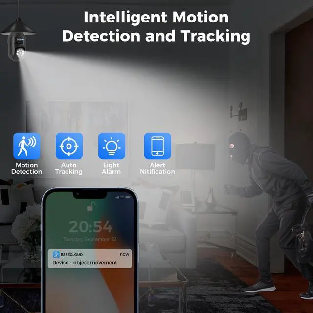 Alt view image 5 of 6 - Hiseeu 2PCS 2K IP E27 Light Mini Security Camera Wi-Fi IR Night Smart Home 2-Way Audio
