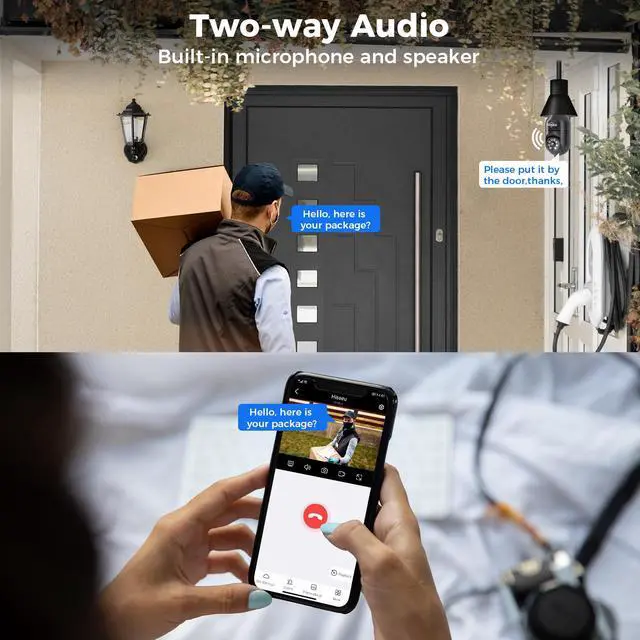 Alt view image 2 of 6 - Hiseeu 2PCS 2K IP E27 Light Mini Security Camera Wi-Fi IR Night Smart Home 2-Way Audio