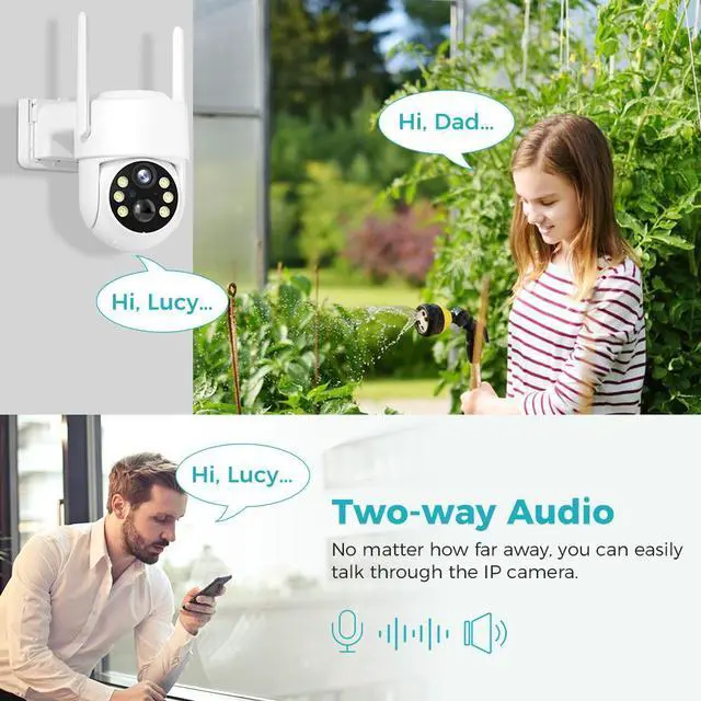 Alt view image 6 of 7 - HISEEU 4MP Solar Security Camera, Wireless Outdoor Camera, 355° Pan & 90° Tilt Surveillance, Waterproof, Two-Way Audio, Wi-Fi Home Security Camera