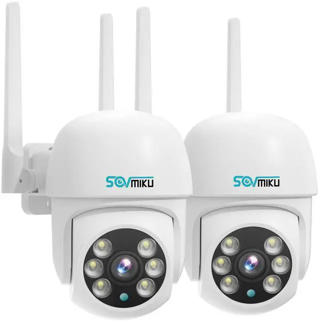 Main image of Hiseeu Outdoor Security Camera, IP65 Waterproof Surveillance Camera with Two-Way Audio, Sound Alarm, 6 LED Lights, Day & Night Home Security Monitoring