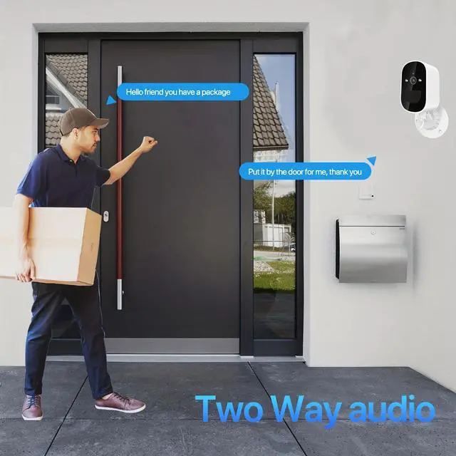 Alt view image 6 of 7 - Hiseeu 2MP Wireless Outdoor Security Camera, 110° Wide Angle, Human Detection Alarm with Siren, Two-Way Audio, Motion Alert, Night Vision, Battery Powered