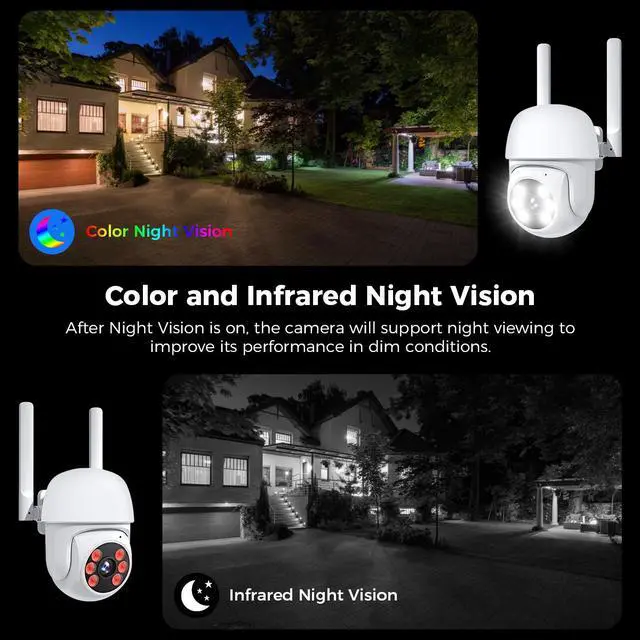 Alt view image 4 of 7 - 4MP WiFi Security Camera System Kit with Motion Tracking and Color Night Vision