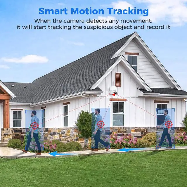 Alt view image 7 of 7 - 4MP WiFi Security Camera System Kit with Motion Tracking and Color Night Vision