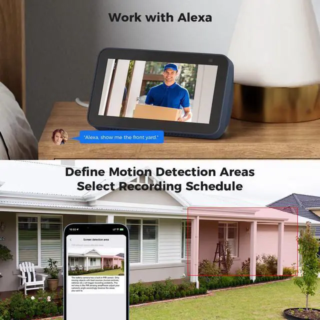 Alt view image 7 of 7 - Hiseeu 4MP Outdoor Solar Battery Powered Security Camera, 2-Way Audio, 2K Surveillance IP Wireless Wifi Cameras, IP66 Waterproof, Remote Viewing, Motion Detection, Colour Night Vision, EseeCloud APP