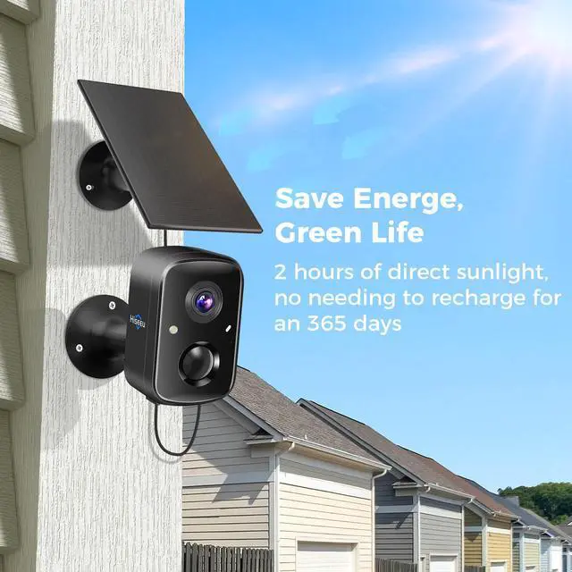 Alt view image 2 of 7 - Hiseeu 4MP Outdoor Solar Battery Powered Security Camera, 2-Way Audio, 2K Surveillance IP Wireless Wifi Cameras, IP66 Waterproof, Remote Viewing, Motion Detection, Colour Night Vision, EseeCloud APP