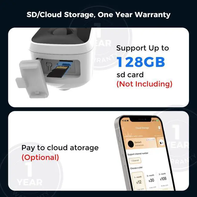 Alt view image 6 of 7 - Hiseeu 2K 4MP Outdoor Wireless Solar Battery Powered Security Camera, 2-Way Audio, 2.4G/5G Wifi, IP66 Waterproof, Motion Detection, Colour Night Vision, EseeCloud APP Remote Viewing