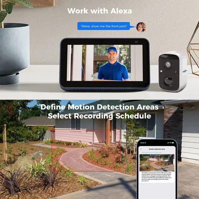Alt view image 7 of 7 - Hiseeu 2K 4MP Outdoor Wireless Solar Battery Powered Security Camera, 2-Way Audio, 2.4G/5G Wifi, IP66 Waterproof, Motion Detection, Colour Night Vision, EseeCloud APP Remote Viewing