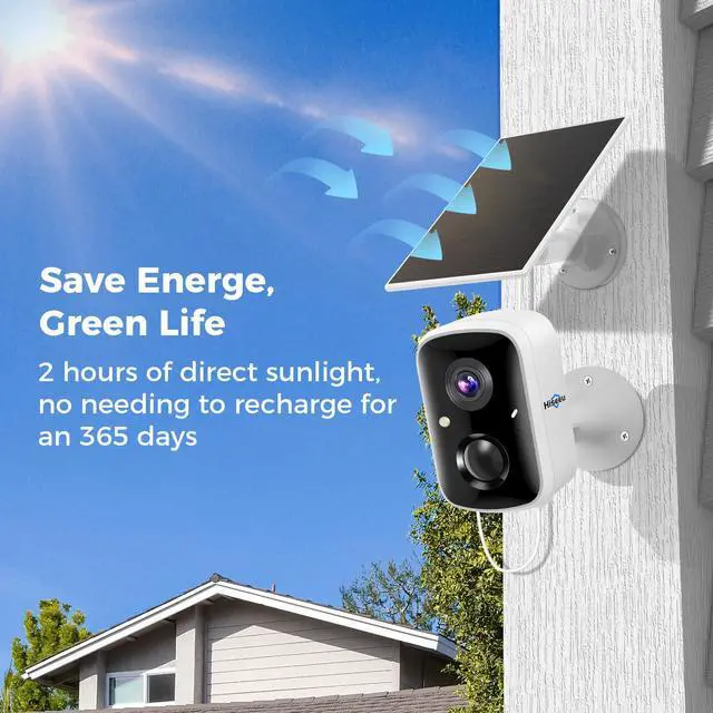 Alt view image 2 of 7 - Hiseeu 2K 4MP Outdoor Wireless Solar Battery Powered Security Camera, 2-Way Audio, 2.4G/5G Wifi, IP66 Waterproof, Motion Detection, Colour Night Vision, EseeCloud APP Remote Viewing