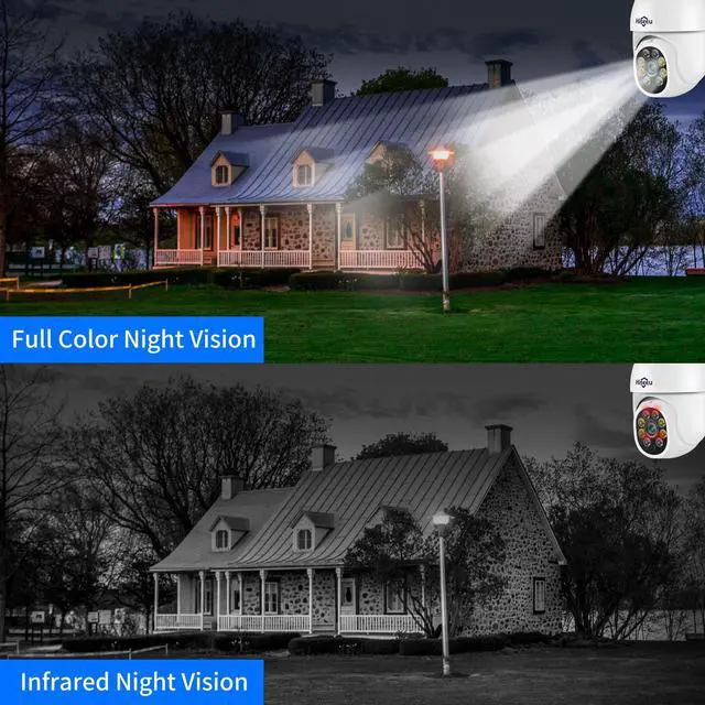 Alt view image 4 of 7 - Hiseeu 3MP PTZ Wireless WiFi Security Camera,2 Way Audio,Full Color Night Vision,PIR Motion Detect,EseeCloud APP
