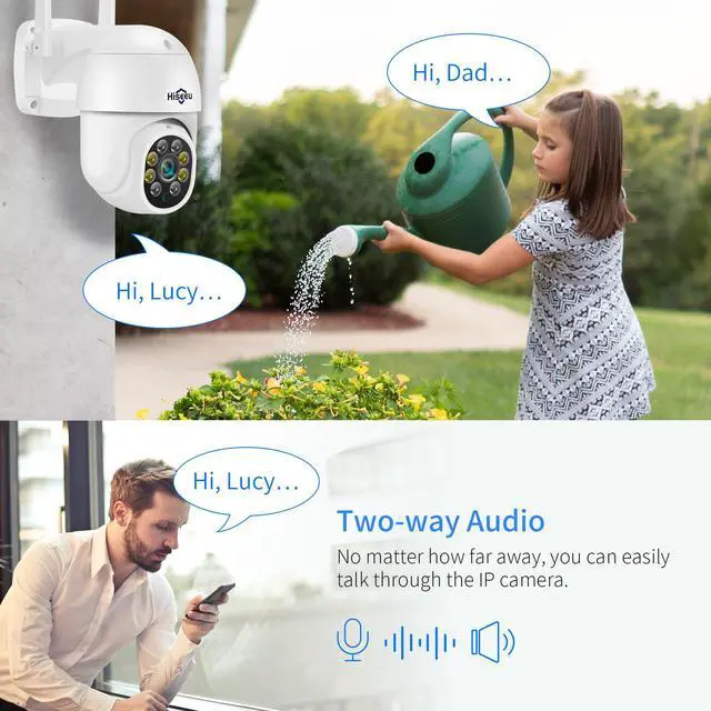 Alt view image 5 of 7 - Hiseeu 3MP PTZ Wireless WiFi Security Camera,2 Way Audio,Full Color Night Vision,PIR Motion Detect,EseeCloud APP