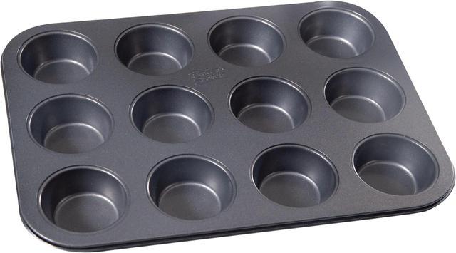 Baker's Secret Nonstick Carbon Steel Muffin Pan, 12 Cups, Gray, Size: 12cup