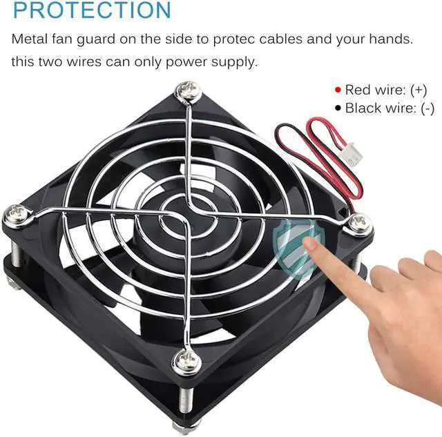 Alt view image 6 of 7 - GDSTIME 80mm x 80mm x 25mm 12V Brushless DC Cooling Fan compatible with Desktop