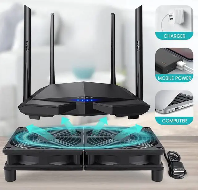 Alt view image 5 of 7 - Wathai High Airflow Router Cooling Fan for Computer Cooler TV Box Wireless DC 5V USB Power 120mm 240mm Fan with Multi Speed Controller
