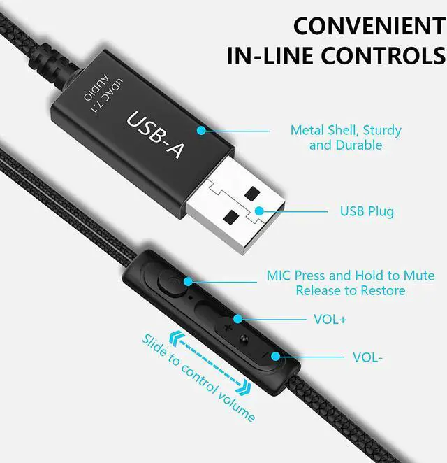 Alt view image 4 of 7 - USB Headset with Microphone for PC, Noise Cancelling Computer Headphones for Laptop/ 8.2 FT, Lightweight PC Headset with Audio Controls & Mute Function for Office Live Broadcast Gaming Headset and PS4