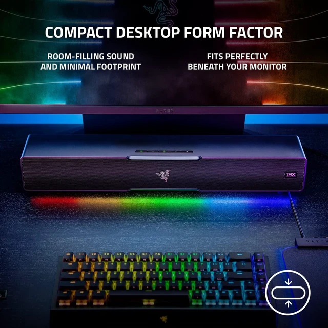 Alt view image 4 of 7 - Leviathan V2, Multi-Driver PC Gaming Soundbar w/Subwoofer, Black