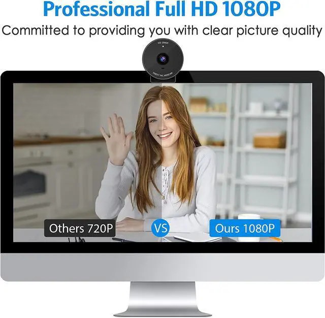Alt view image 3 of 7 - 1080P Webcam - USB Webcam with Microphone & Physical Privacy Cover, Noise-Canceling Mic, Auto Light Correction, EMEET C950 Ultra Compact FHD Web Cam w/ 70° View for Meeting/Online Classes/Zoom/YouTube