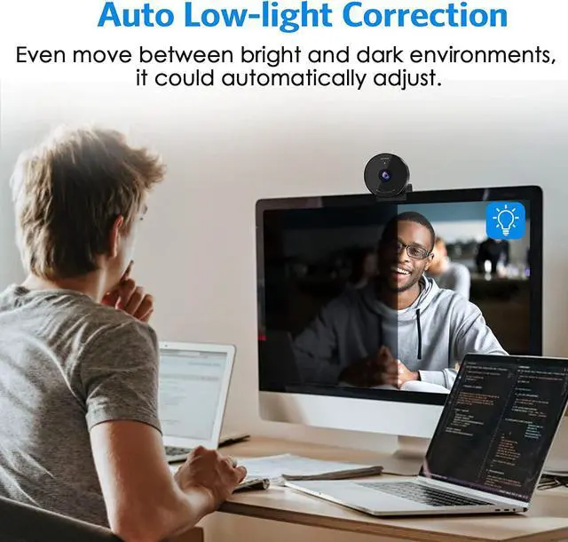 Alt view image 6 of 7 - 1080P Webcam - USB Webcam with Microphone & Physical Privacy Cover, Noise-Canceling Mic, Auto Light Correction, EMEET C950 Ultra Compact FHD Web Cam w/ 70° View for Meeting/Online Classes/Zoom/YouTube