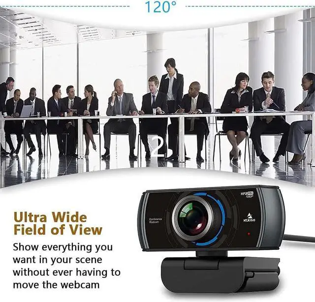Alt view image 7 of 7 - NexiGo N980P 1080P 60FPS Webcam with Microphone and Software Control, USB Computer Camera, Built-in Dual Noise Reduction Mics, 120° Wide-Angle for Zoom/Skype/FaceTime/Teams, PC Mac Laptop Desktop
