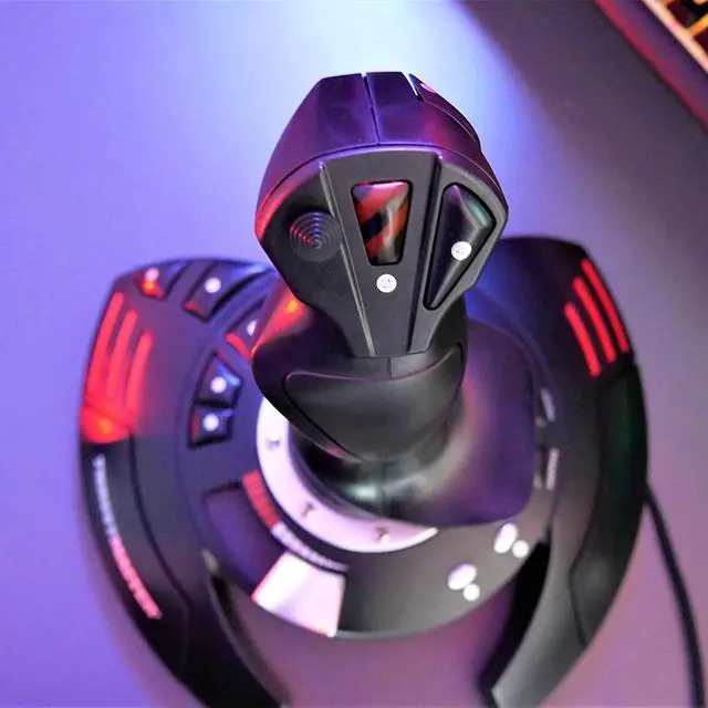 Alt view image 2 of 7 - Thrustmaster T-Flight Stick X USB Ergonomic Flight Sim Joystick - PC | Plug and play, adjustable resistance, twist rudder, detachable throttle, 12 programmable buttons, weighted base, presets