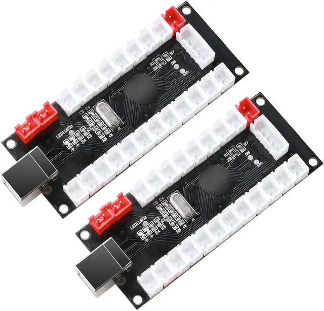 Alt view image 4 of 7 - Guwarry 2-Player Zero Delay USB Encoder PC to HAPP Joysticks/HAPP Arcade Buttons for PC, MAME, Raspberry Pi, Arcade1Up - Three 5V Power Output for led Joysticks/LED Daisy Chain/LED Arcade Buttons
