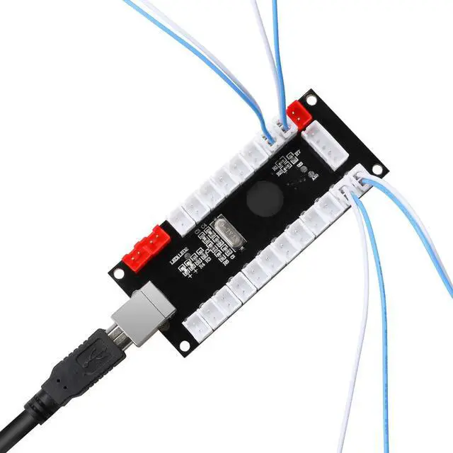 Alt view image 5 of 7 - Guwarry 2-Player Zero Delay USB Encoder PC to HAPP Joysticks/HAPP Arcade Buttons for PC, MAME, Raspberry Pi, Arcade1Up - Three 5V Power Output for led Joysticks/LED Daisy Chain/LED Arcade Buttons