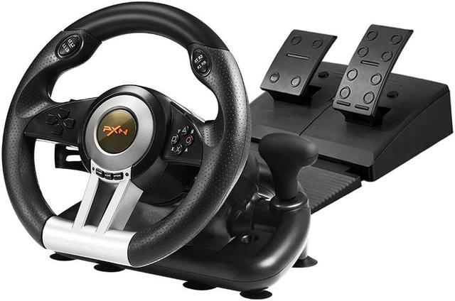 Racing Wheel, PXN 180 Degree Car Race Driving Simulator Game Steering Wheel with for PC, PS4 ,PS3 , Nintendo Switch, Xbox One, Xbox Series X|S (Black) PC Game Controllers -