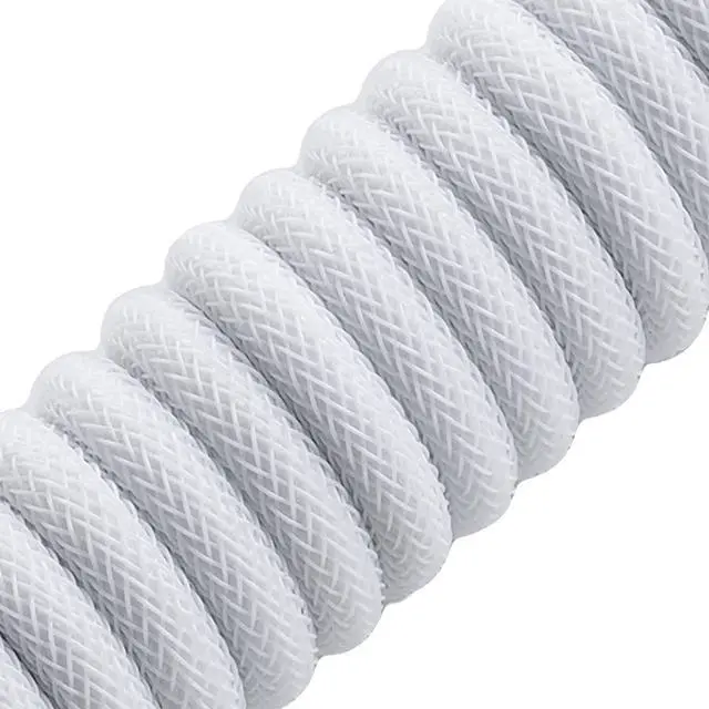 Alt view image 2 of 5 - CableMod Pro Coiled Keyboard Cable (Glacier White, USB A to USB Type C, 150cm)