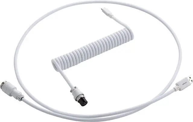Main image of CableMod Pro Coiled Keyboard Cable (Glacier White, USB A to USB Type C, 150cm)