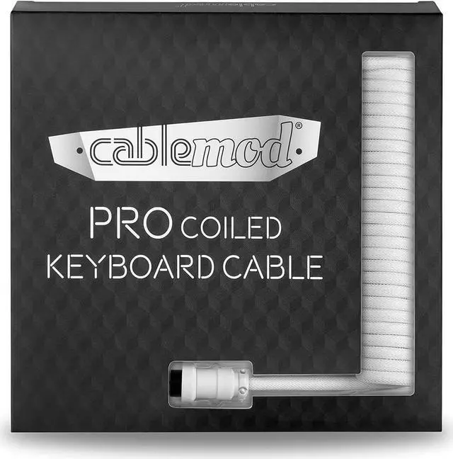 Alt view image 5 of 5 - CableMod Pro Coiled Keyboard Cable (Glacier White, USB A to USB Type C, 150cm)