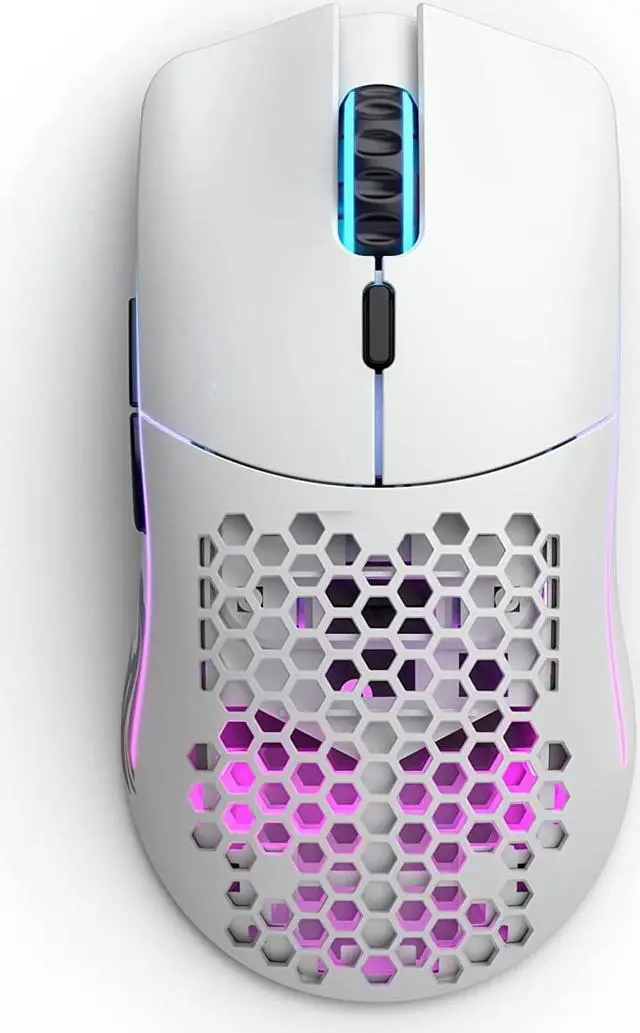 Alt view image 5 of 7 - Glorious Model O Wireless Gaming Mouse - Superlight, 69g Honeycomb Design, RGB, Ambidextrous, Lag Free 2.4GHz Wireless, Up to 71 Hours Battery - Matte White