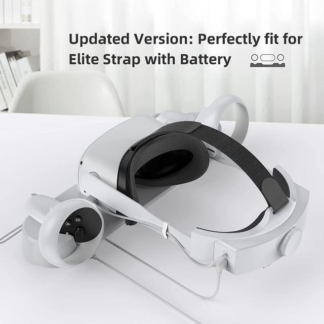 Alt view image 3 of 5 - Smatree Charging Dock Compatible for Oculus Quest 2/Meta Quest 2, [Updated Fit Elite Strap with Battery], Charge Controllers and Headset Simultaneously, 2 Rechargeable Batteries, Magnetic Cover
