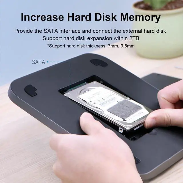 Alt view image 3 of 7 - USB-C Hub with Hard Drive Enclosure, Hagibis Type-C Docking Station & Stand for Mac Mini, Mac Studio M1 Max Ultra with SATA, USB 3.0, SD/TF Card Reader and USB 2.0 for Laptop (MC25 Grey)