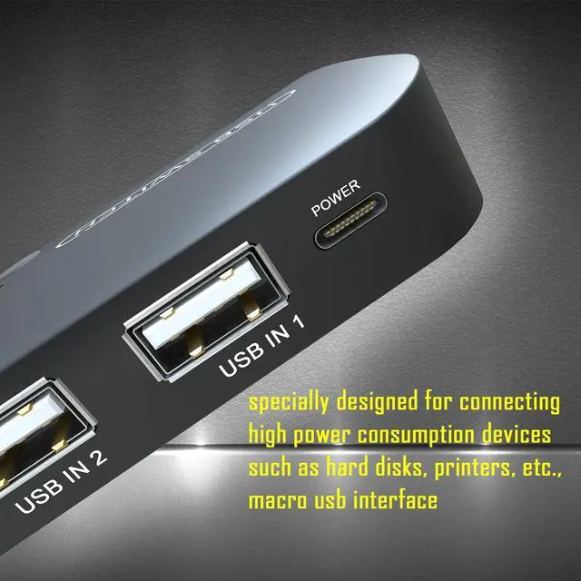 Alt view image 7 of 7 - USB Switcher 2 Computers - USB Switch Selector 2 Computers Sharing 4 USB Devices, USB 2.0 Peripheral Switcher Box for PCs Mouse Keyboard Scanner Printer with One Button Switch, Include Cables