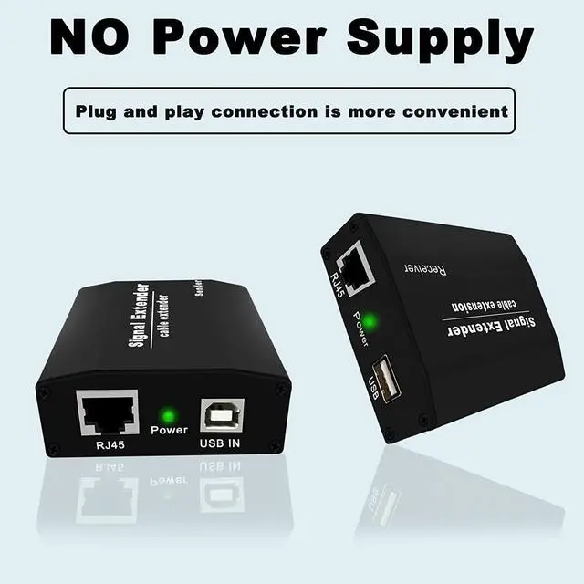 Alt view image 6 of 7 - USB Extender Over Ethernet Cat5e/6/7 Up to 656FT(200M), USB RJ45 Extender for Keyboard Mouse Extension, Plug and Play, Hot Swap, Driver Free, Support All Systems, USB1.1 Protocol