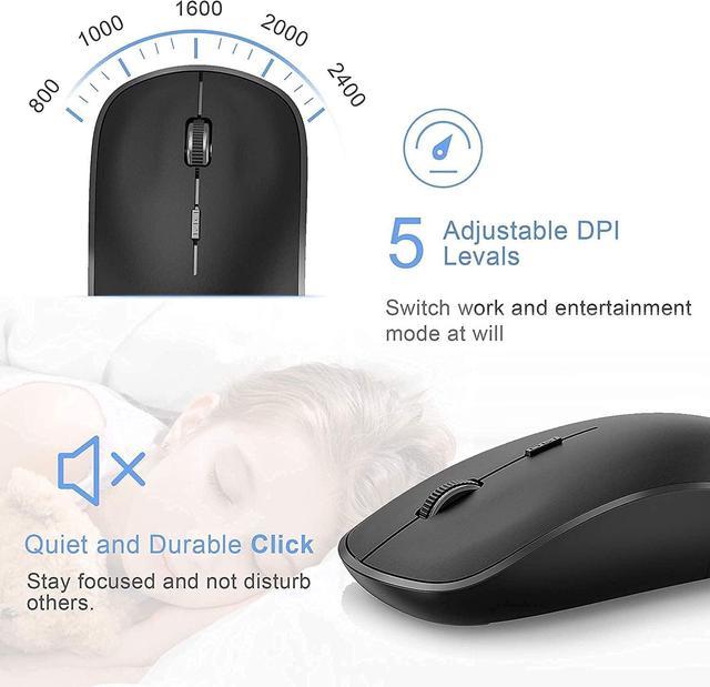 J JOYACCESS Rechargeable Wireless Keyboard Mouse, Compact Slim Wireless  Keyboard and Mouse Combo, Sleek Design and High Precision 2400 DPI for PC