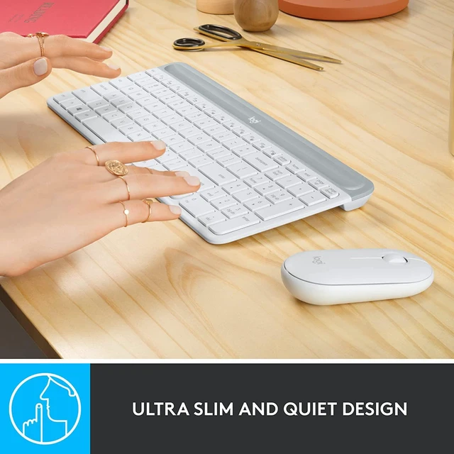Alt view image 3 of 7 - MK470 Slim Wireless Combo Compact Keyboard and Mouse - Off White