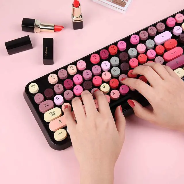 Alt view image 5 of 7 - FOPETT Keyboard and Mouse Sets, Wireless, Reliable 2.4 GHz Connectivity for PC,Laptop,Smart TV and More (Black Colorful)