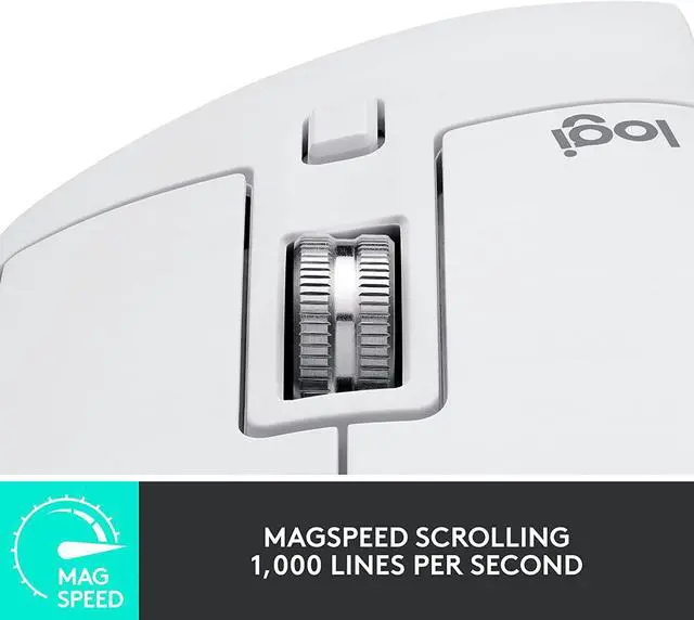 Alt view image 5 of 7 - Logi tech MX Master 3S - Wireless Performance Mouse, Ergo, 8K DPI, Track on Glass, Quiet Clicks, USB-C, Bluetooth, Windows, Linux, Chrome - Pale Grey - With Free Adobe Creative Cloud Subscription