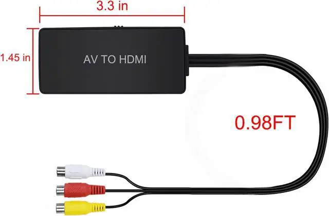 Alt view image 5 of 7 - RCA to HDMI Converter Composite to HDMI Adapter AV to HDMI Support 1080P PAL/NTSC Compatible with PS one PS2 PS3 STB Xbox VHS VCR Blue-Ray DVD Players