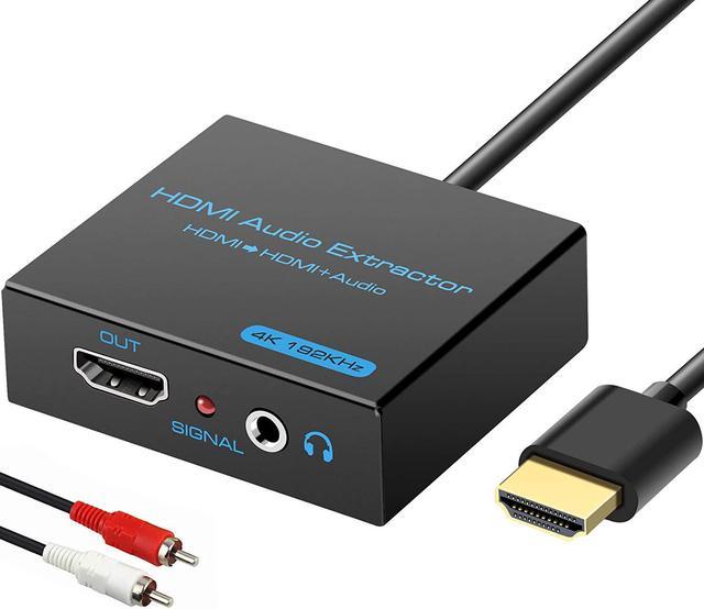 trappe pizza rapport HDMI Audio Extractor Splitter 4K hdmi to hdmi 3.5mm Audio Adapter Converter  with AUX(RCA L/R) Stereo Audio Output Support 1080P 3D Compatable for PS4  Fire Stick Blu-Ray Player etc. Audio Video Converters -