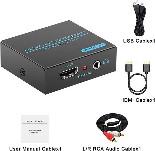 Alt view image 6 of 7 - VPFET HDMI Audio Extractor Splitter 4K 3.5mm Adapter Converter with AUX RCA L or R Stereo Output Support 1080P 3D Compatable for PS4 Fire Stick Blu Ray Player etc